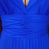 Plus Size Women V Neck Sexy High Waist Gradient Pleated Long Evening Dress