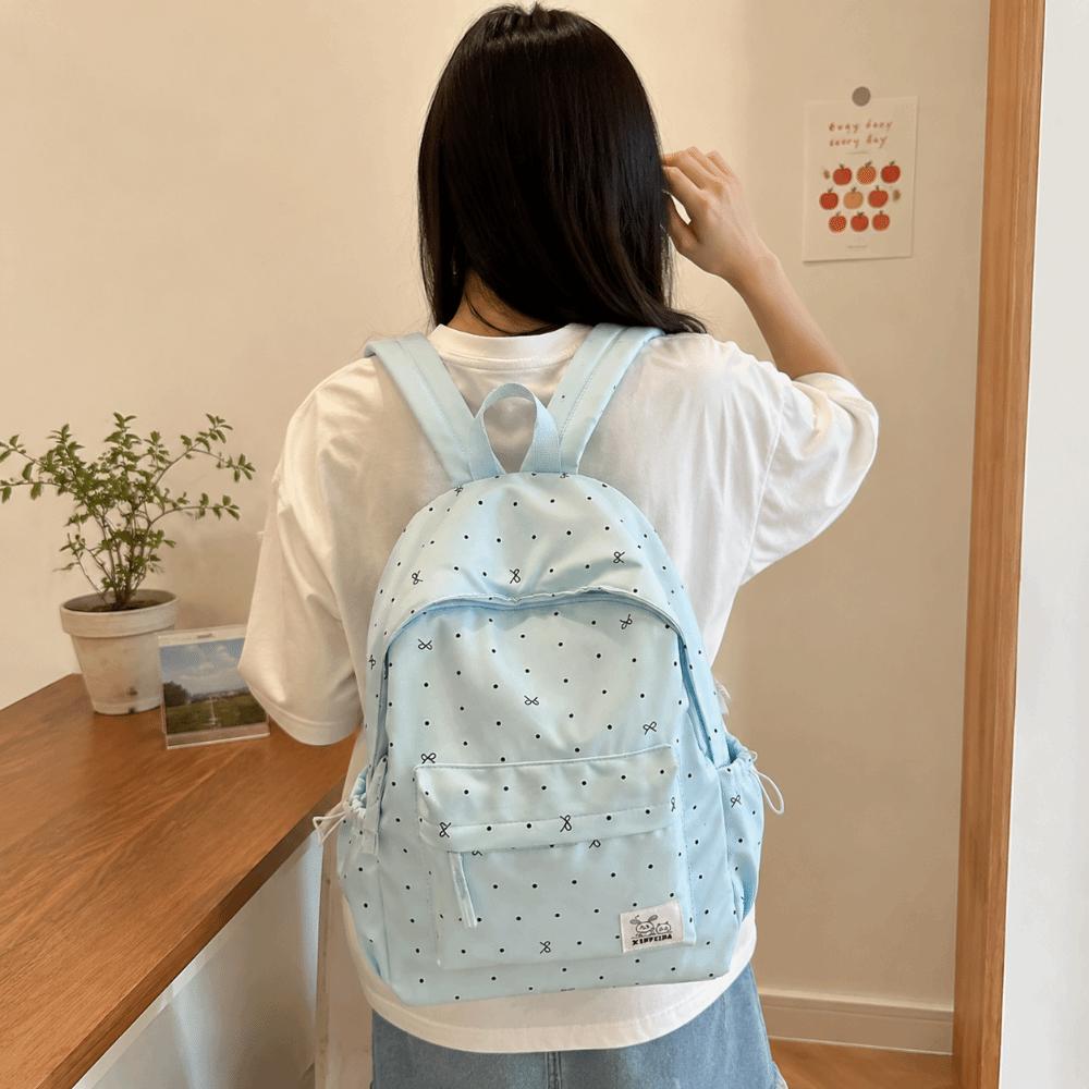 Casual Polka Dot Backpack Lightweight Large Capacity School Bag Cute Students Daypack  Gift