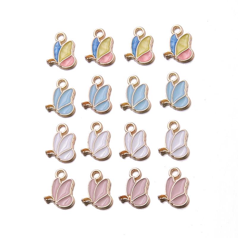 4 Colors DIY Alloy Jewelry: KC Gold Enamel Butterfly Pendant Charm