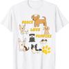 Peace Love Puppies Graphic Tee Cute Dogs Paw Print Cotton TShirt for Unisex