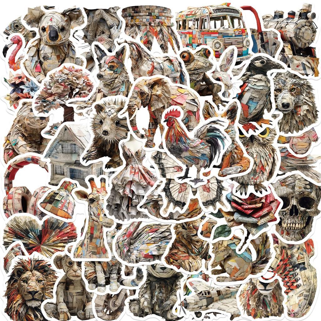 50 Newspapers, Sculptures, Animals, Graffiti Stickers, Guitar, Notebook Suitcase, DIY Waterproof Stickers, Hot Style