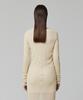 LADY VOLUME Cutting Line Slim Knit T-Shirt_Beige