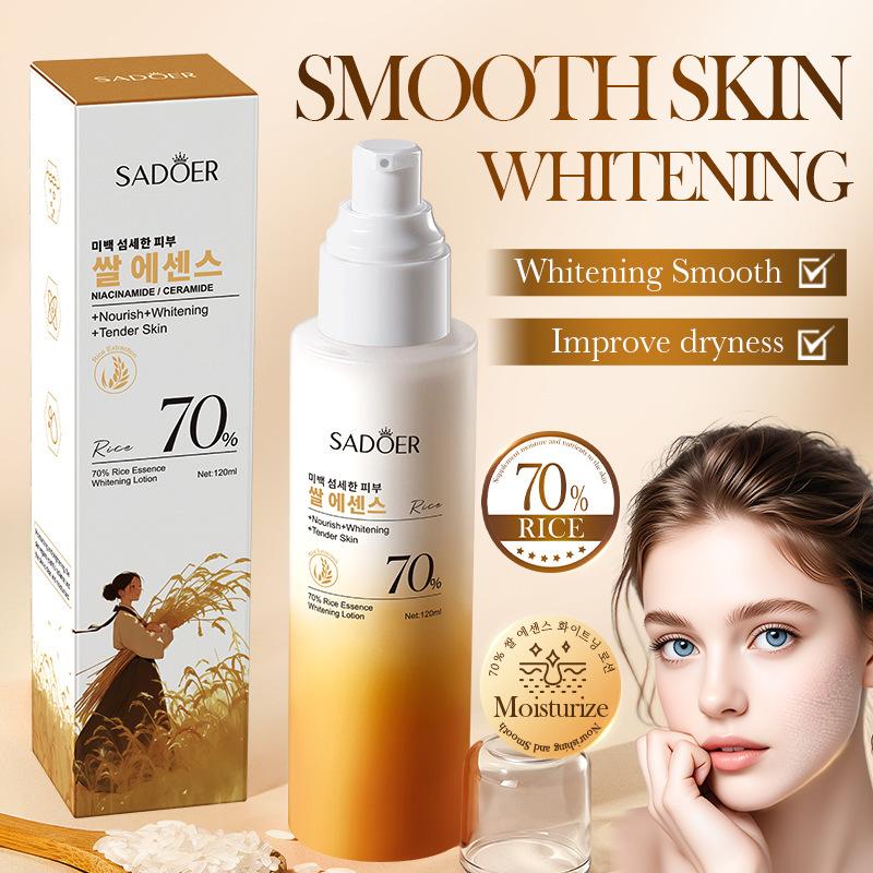 Rice Whitening Lotion 120ml Rice Essence Moisturizing Hydrating Rejuvenating Milk Skin Care Products