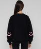 GRAVER [Unisex] Elbow Smile Drawing Sweatshirt_Black/Pink Logo