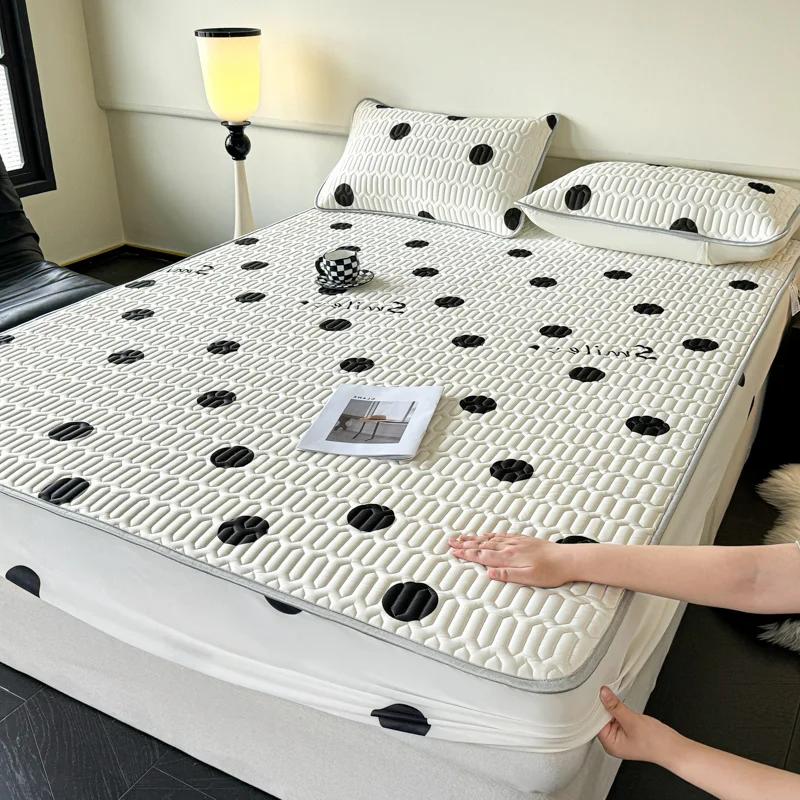 Natural Latex Thicked Summer Cooling Mat designed for Bed Gentle Cool Feeling Fitted Sheet and Pillowcase Matress Cover Grade A Summer Pads