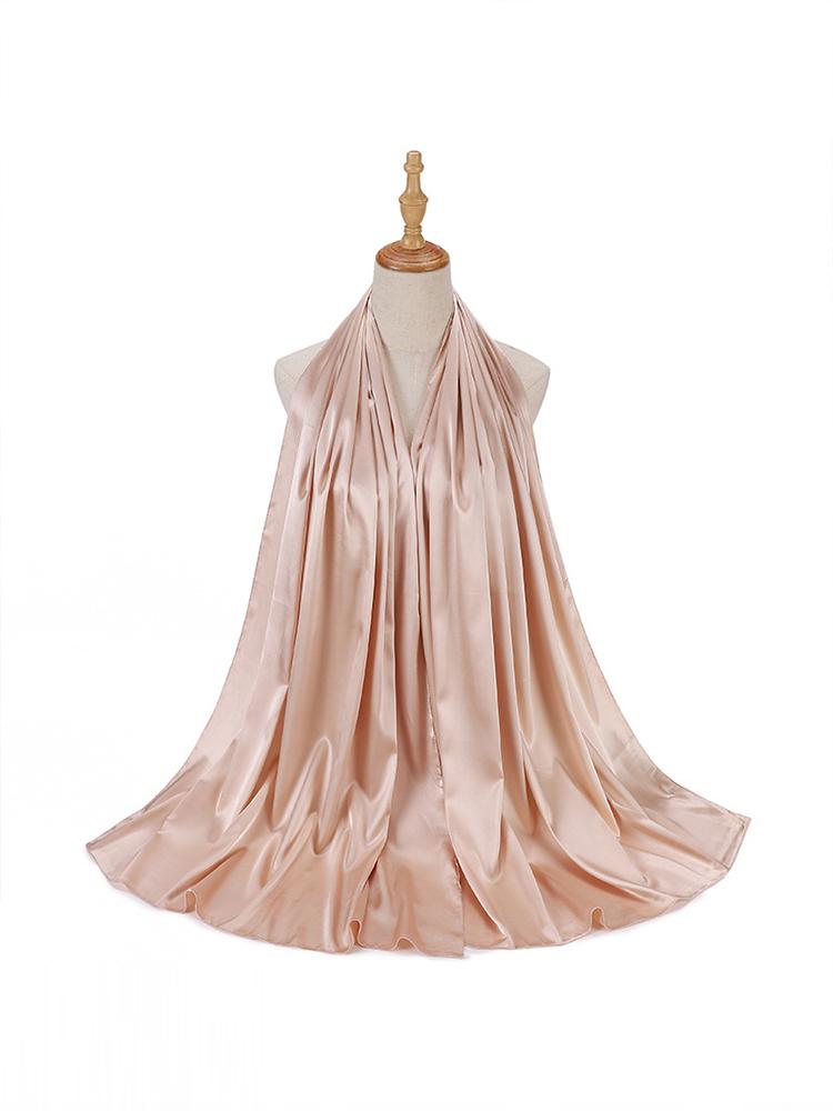 Luxury Satin Hijab Femme Solid Women Imitation Silk Beach Wrap Silk Scarf Shawls Bandana Muffler Scarves Bufandas Mujer Stoles