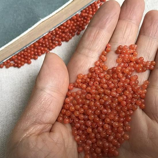 Natural Cherry Red NanHong Round Loose Beads for DIY Single Loop Bracelets, Multi-Treasure Style, 108 Beads Accessories, E18.