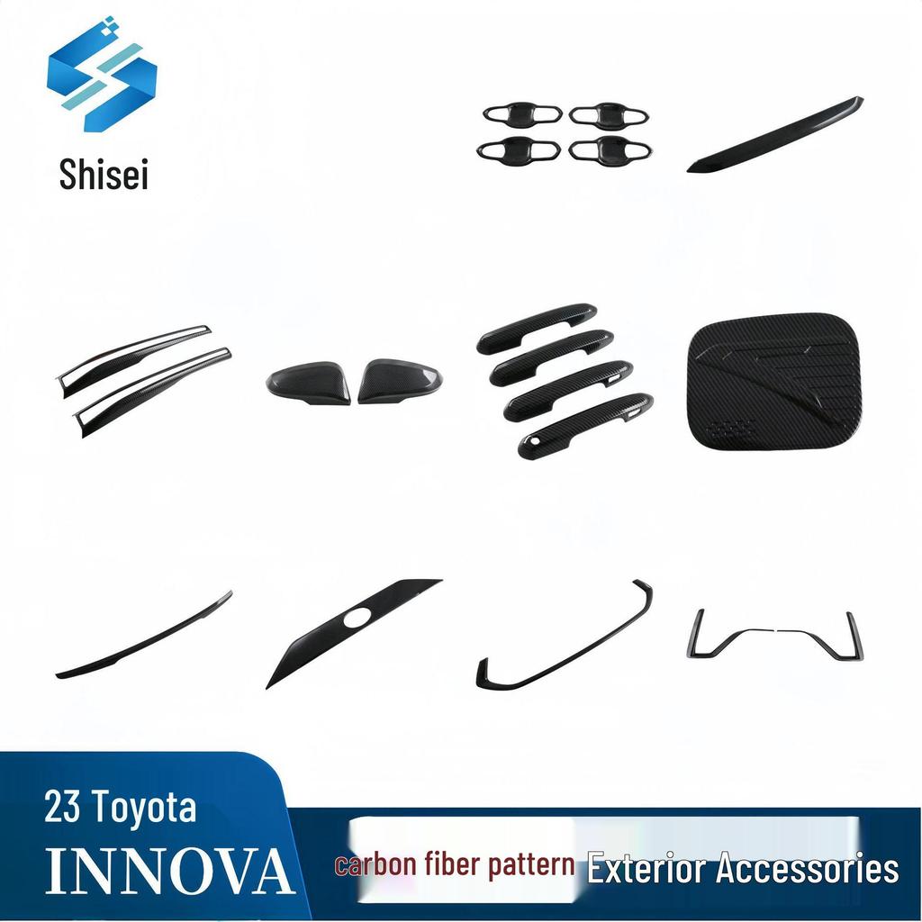 Fit for 2023 Toyota INNOVA: Rearview Mirror, Fuel Tank Cap, Rear Trim Strip, Door Handle Bowl, Front Fog Light Eyebrow