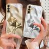 Luxurious Ginkgo Leaves For Samsung Galaxy S20 FE S21 S22 S23 Plus S24 Ultra 25Ultra S21+ S9+ S22Plus Golden glass phone case