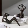 Resin Handicrafts Realistic Figure Sculpture Abstract Girl Yoga Figurine Decorative Figurines Home Decoration Accessories