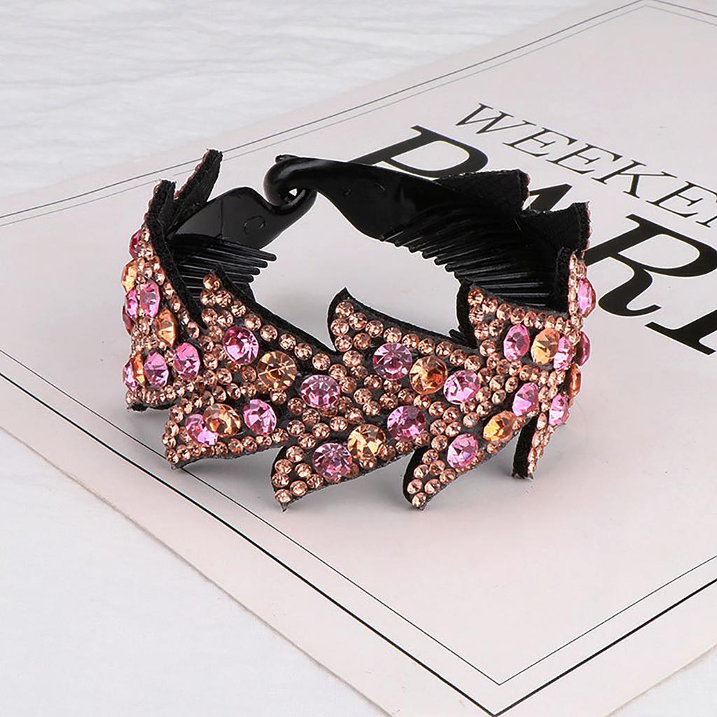 Hair Bun Maker Holder Rhinestone Deft Hair Claw Clamps Hairband Strong Bun Must-have Tool Hair Accessories