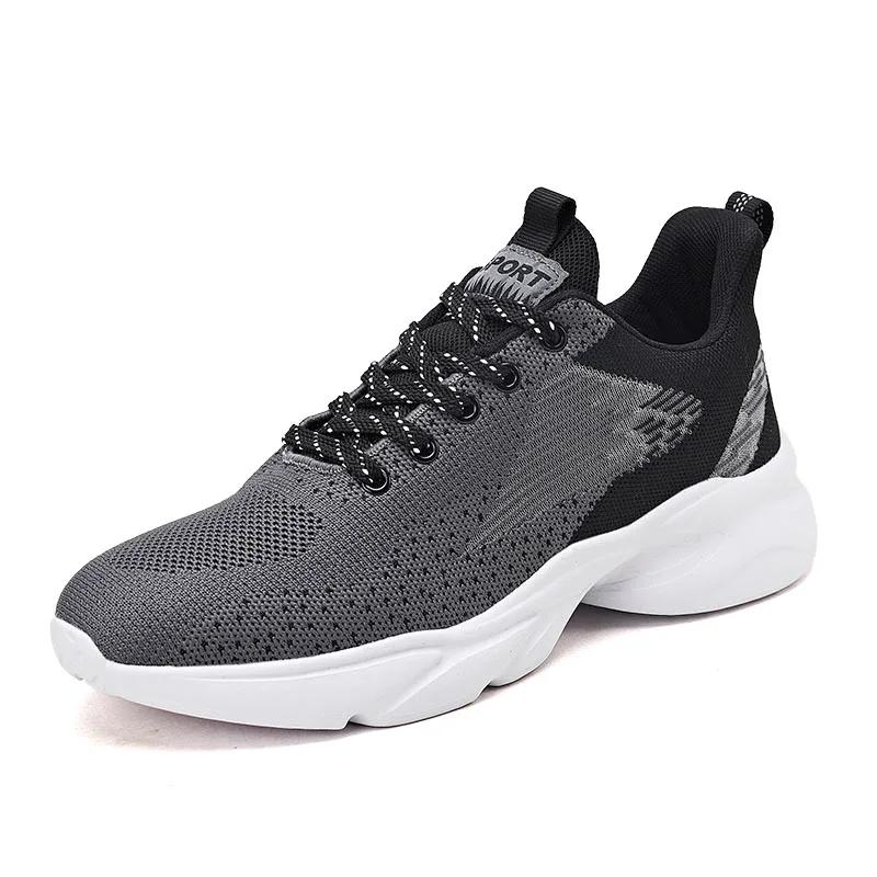 Men's casual sports shoes flying woven lightweight outdoor breathable mesh running shoes jogging training fitness men's shoes