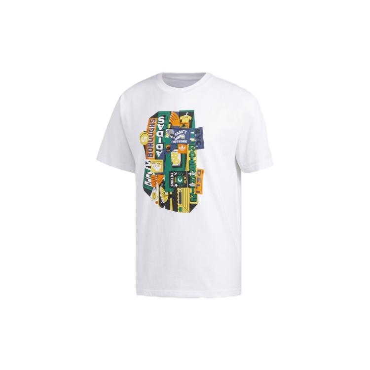 adidas originals Pattern Logo Printing Short Sleeve White Men s EC7348 XL