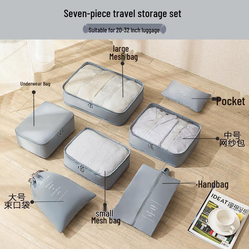 6-8 Piece Travel Storage and Organizer Bag Set for Clothes and Underwear