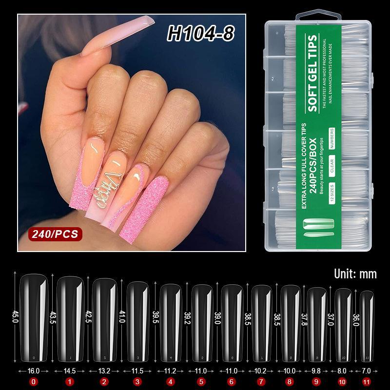 XXXL Denim Water Pipe Nail Art Set - 240 Transparent Ballet Nail Stickers