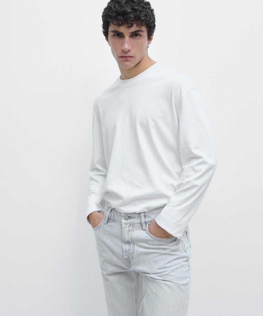 Masimodutti Long Sleeve Medium Weight Cotton T-Shirt