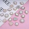 20pcs Peach Heart/square/oval/plum Blossom/round Pearl Shoe Flower,hair Accessories, Clothing,nail Art,hole Shoes DIY Materials