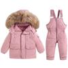 Winter Baby Down Jacket for Boys and Girls Two-piece Suit for 1-5 Years Old Overalls Jumpsuit