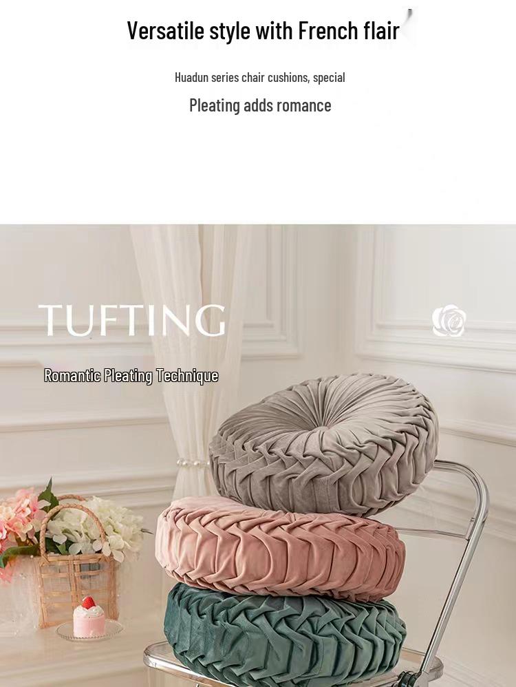 Nordic Pumpkin Pleated Round Throw Pillow Cushion for Sofa & Living Room