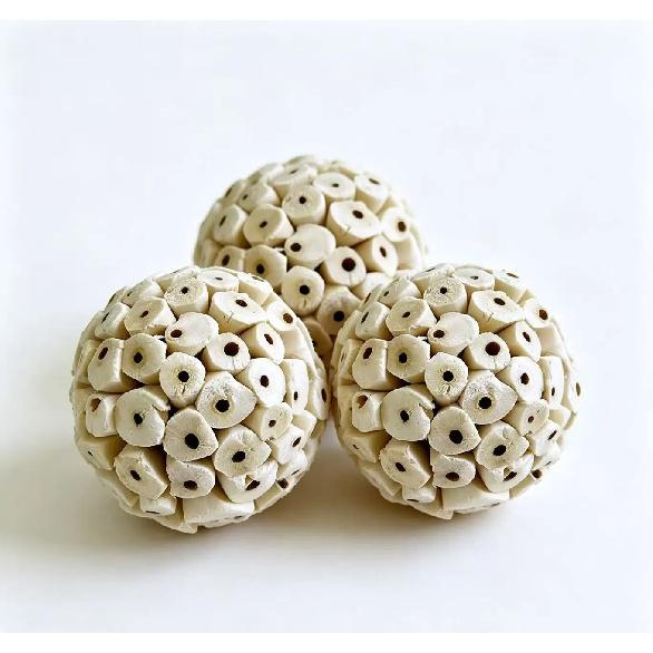3PCS Sola Balls Bird Chew Toys, Natural Sola Wood Parrot Foot Toys, Shredding Foraging Toys for Small & Medium Pet Birds
