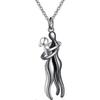 Umarmungs-Paar-Halskette S925 Sterlingsilber Umarmungs-Halskette Geliebter Schmuck für Ihn und Sie, Liebhaber Valentinstagsgeschenk