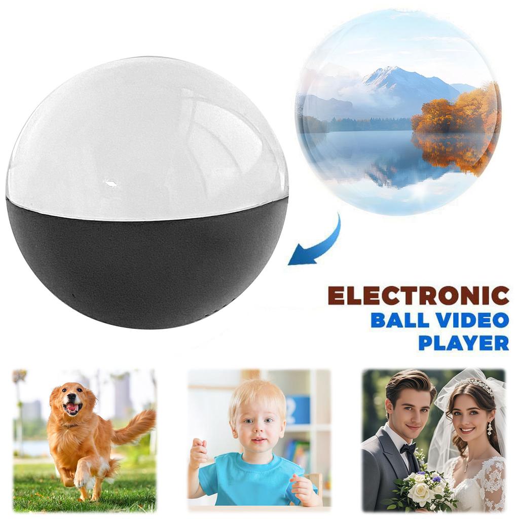 Crystal Ball Video Player Memory Orb Personalized Digital Memory Display Uploadable Videos & Photos DIY Gift for Anniversary