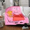Custom Name Peppa Pig Ice Cream Party Party Blanket For Couch Bed Plush Cozy Fuzzy Blanket Super Soft Warm Blankets For Fall And Winter 0916106