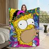 Funny Cartoon T-The S-Simpsonss Blanket Blanket for Couch Sofa Travel Home Hiking Picni Bed Beding Flannel Blanket Birthday Gift