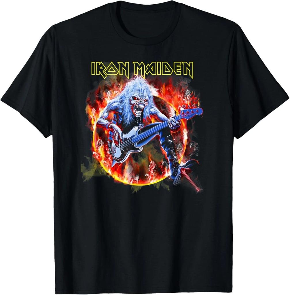 Iron Maiden - Fear Live Flames T-Shirt Tops Tee Men's Women's 100% Cotton