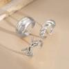 3Pcs/Set 2025 New Metal Irregular Liquid Line Open Ring Set for Women Simple Gold Color Bow Finger Ring Beach Vacation Jewelry