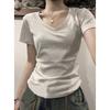 American Style Slim Fit Gray Long Sleeve Women's T-Shirt - Autumn/Winter Wear