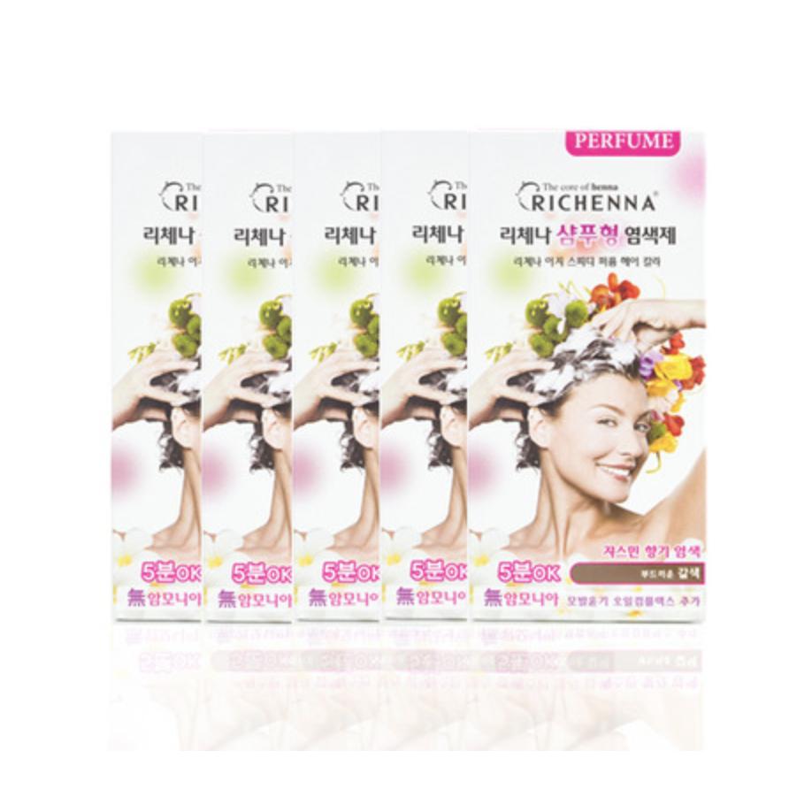 

Парфюмерная краска для волос Richenna Easy Speedy Perfume [краска типа шампуня] 5 шт. (В тюбике) - 2 цвета 1. Natural Dark Brown