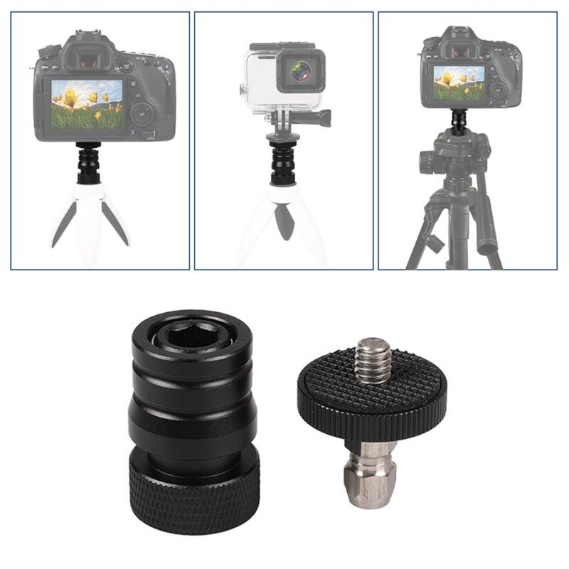 Quick Disassembly Small Gimbal 1/4" Screw Tripod Mount Small Ballhead Detachable for Camera Monitors Strong Load Bearing
