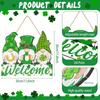 1pc Farmhouse Wooden Hanging Pendant, St. Patrick's Leprechaun Gnome Welcome Sign for Porch/Wall/Front Door Decor
