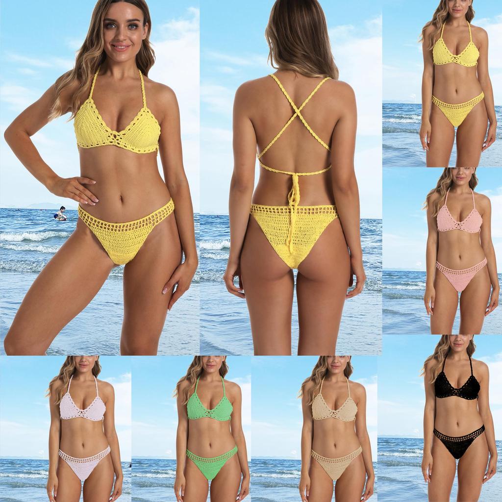 Handmade Crochet Bikini with Cross Shoulder Straps