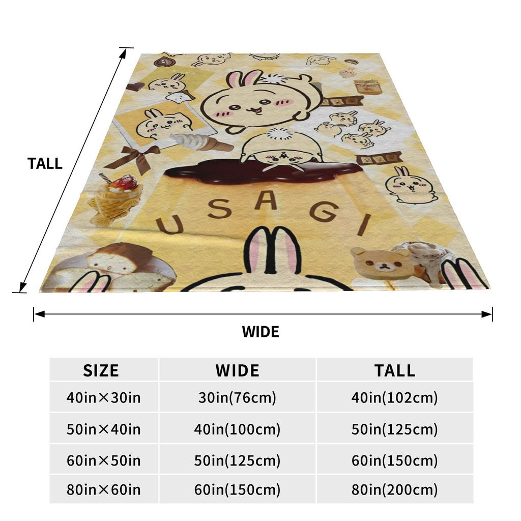 Chiikawas Usagi Cute Accessories Blanket Ultra Soft  Throw Blankets for Bed 50x60 Inches Multiple Sizes Bedding Throws
