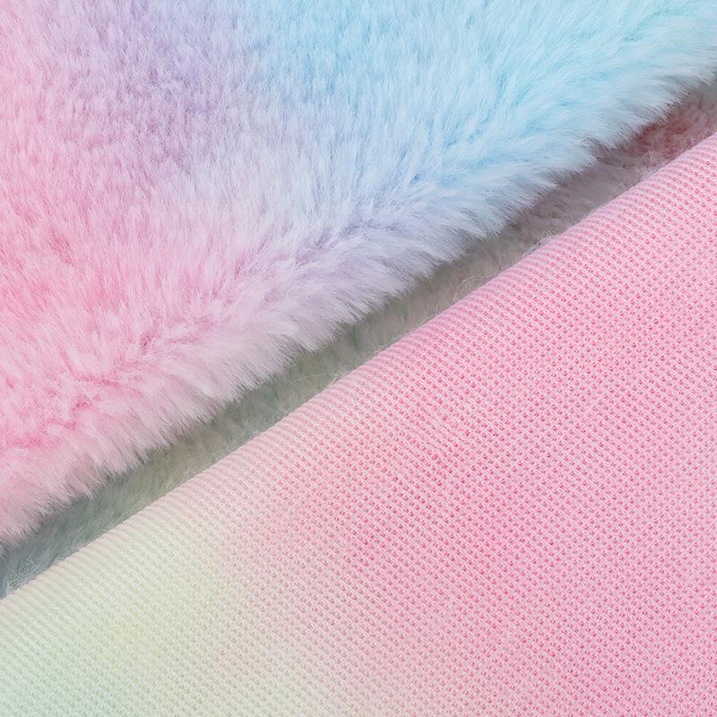 

In-stock Tie-Dye Rabbit Hair PV Velvet Fabric for Clothing, Toys, and Bags Bulk 1000+ meters