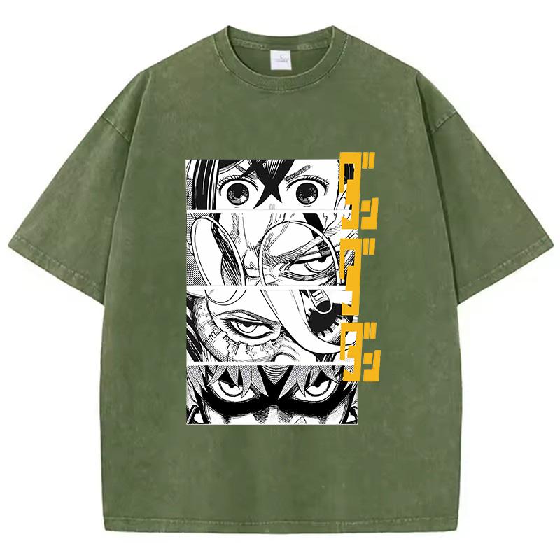 Baumwolle Gewaschen Dandadan Okarun T-Shirt Herren Japanischer Anime T-Shirt Cartoon Hohe Qualität T-Shirt Ästhetisch Mode T-Shirt Männlich