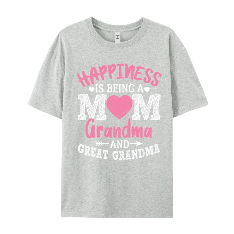 Family Female Tshirts Oneck Short Sleeve 100 Cotton Fabric Happiness Is Being A Mom Tops Tees Graphic Tops T Shirt