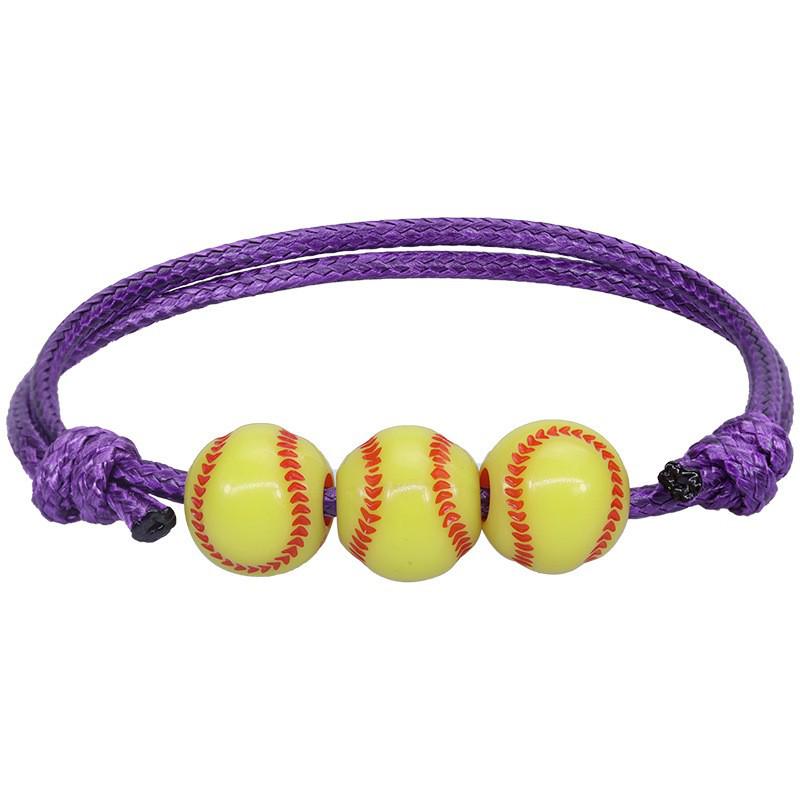 Customized Sports Bracelet - Wax Cord Woven: Basketball, Baseball, Tennis, Rugby, and Football Wristband Jewelry