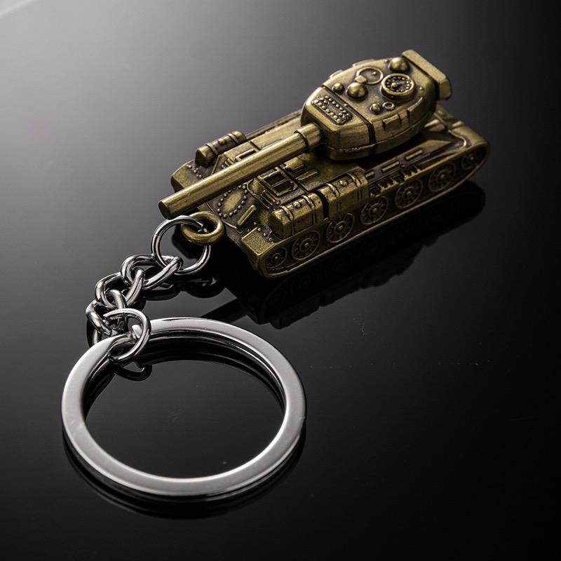 Heavy Punk 3D Tank Pendant Keychains Metal Creative Tanks Airplane Keyrings Men Women Buckle Car Motorcycle Trinket Key Holder