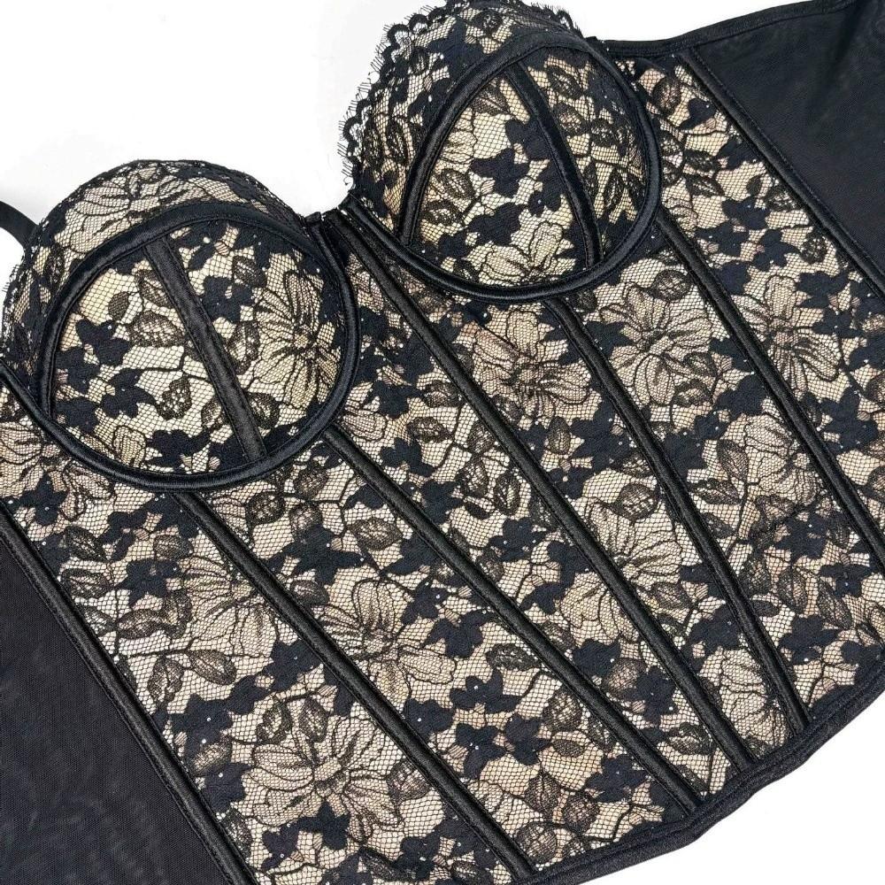Sleeveless Lace Corset Bottoming Shirt Women Vest Sling Top Chic Camisole with Pads Women