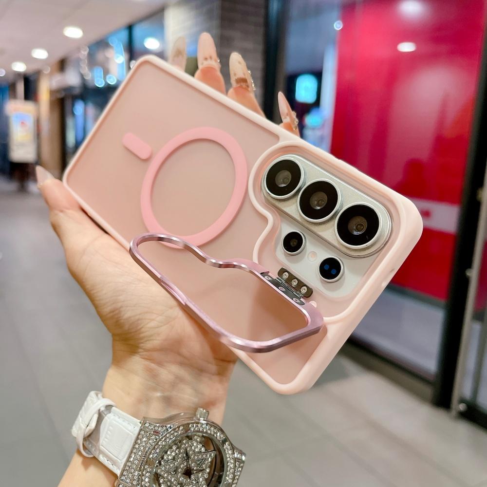 For Magsafe Camera Fold Stand Holder Bracket Phone Case For Samsung S26 S25 FE Ultra Plus A17 A26 A16 A56 Stand Magnetic Cover