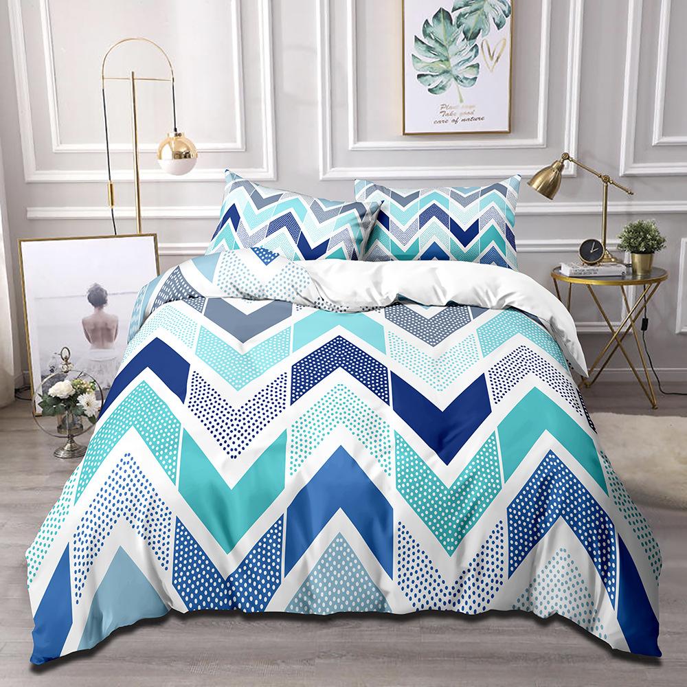 3D Digital Printing Kit Home Textile Quilt Cover Bed Sheet Bedding Three-Piece Set