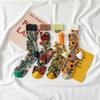 Creative Harajuku New Product Crystal Silk Tide Socks Funny Sunflowers Thin Glass Silk Tube Women's Trendy Socks Female