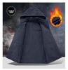 Gilet da uomo in pile Sherpa double-face con imbottitura in velluto, per esterni, con cappuccio staccabile