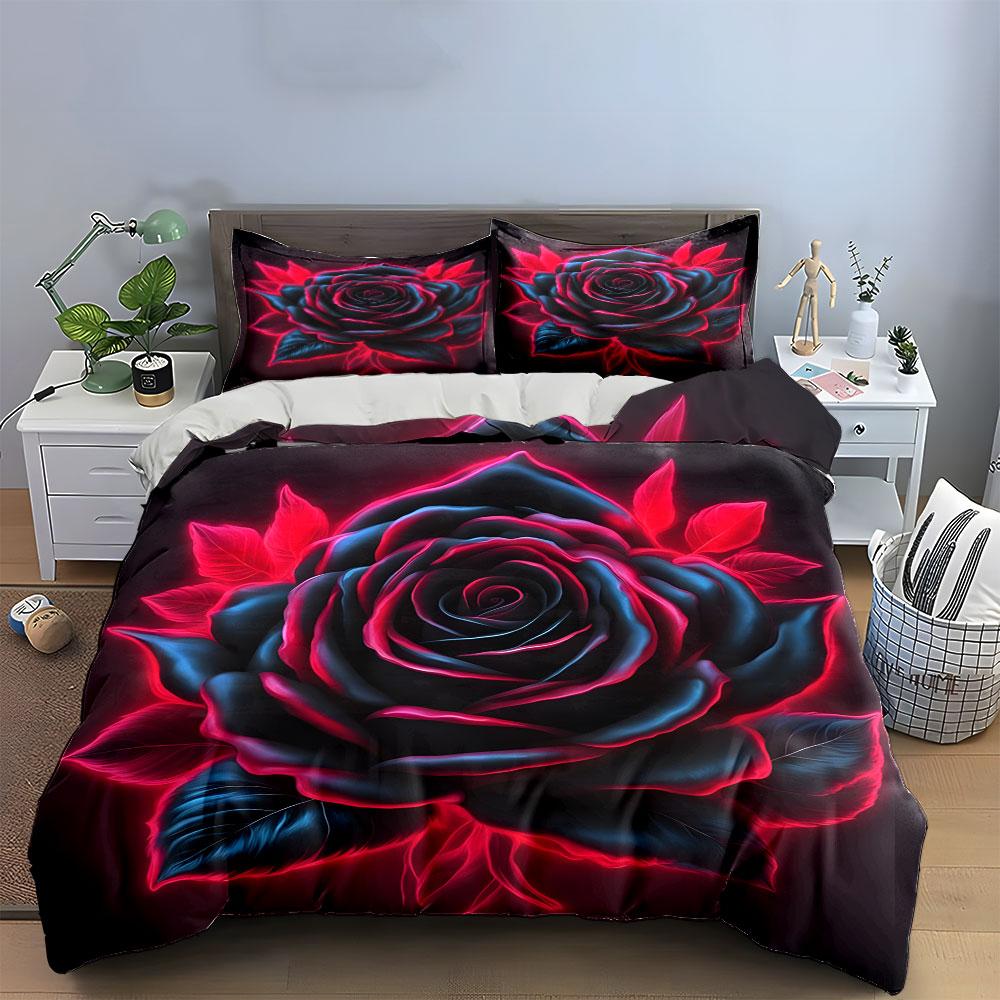 Elegant Rose Design Gift Set Kid'S And Adults' Bedroom Decor, Exquisite Three-Piece Bedding Set Gift
