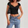 Women's Sexy V-neck Short-sleeved Tops Summer New Slim Fashion Ruffled T-shirt