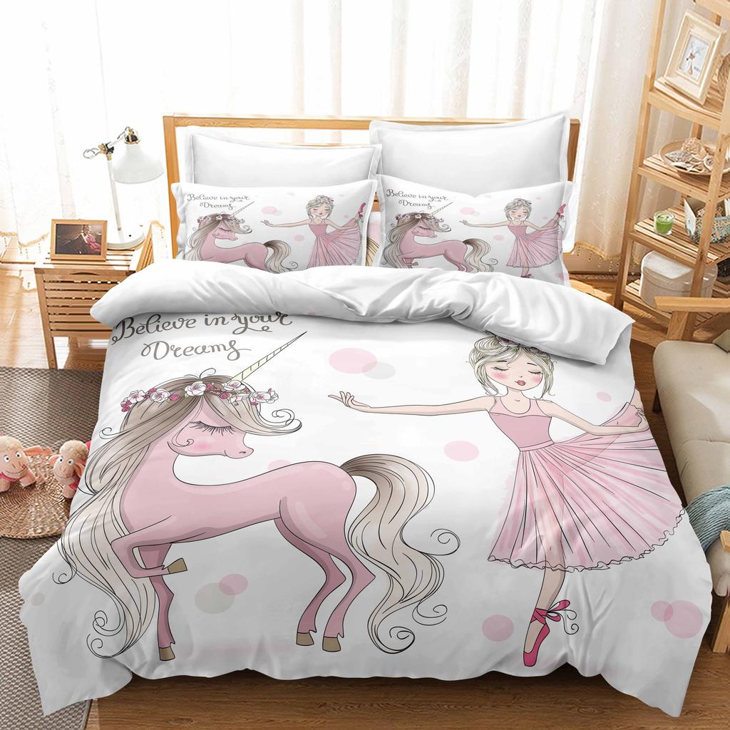 

Мультяшный пододеяльник Твин Кинг Каваи Лебедь Балерина Девочка Постельное белье Микрофибра Милый Чехол для одеяла Танцор Декор комнаты балерины EU Single(135x200cm)