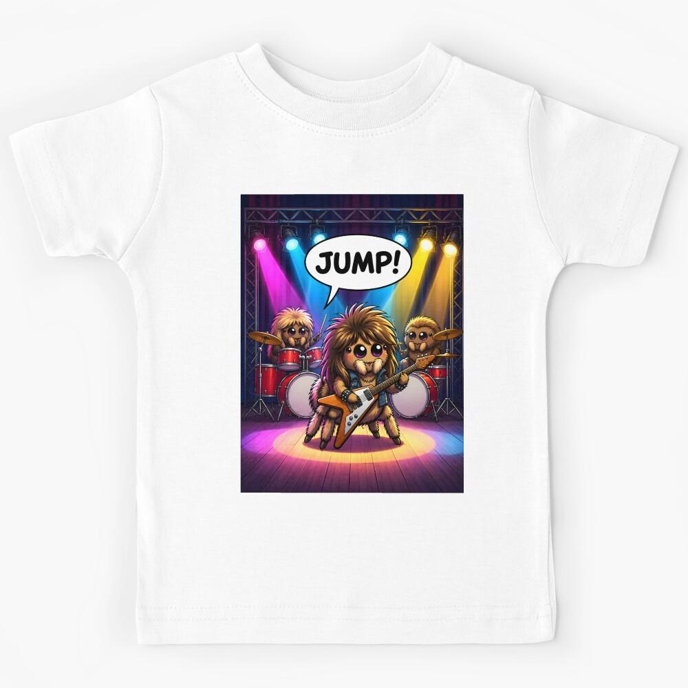 Jump! – Funny Jumping Spider Rock Band Kids T-Shirt 120
